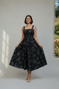 Knee Length Black Rayon Dress